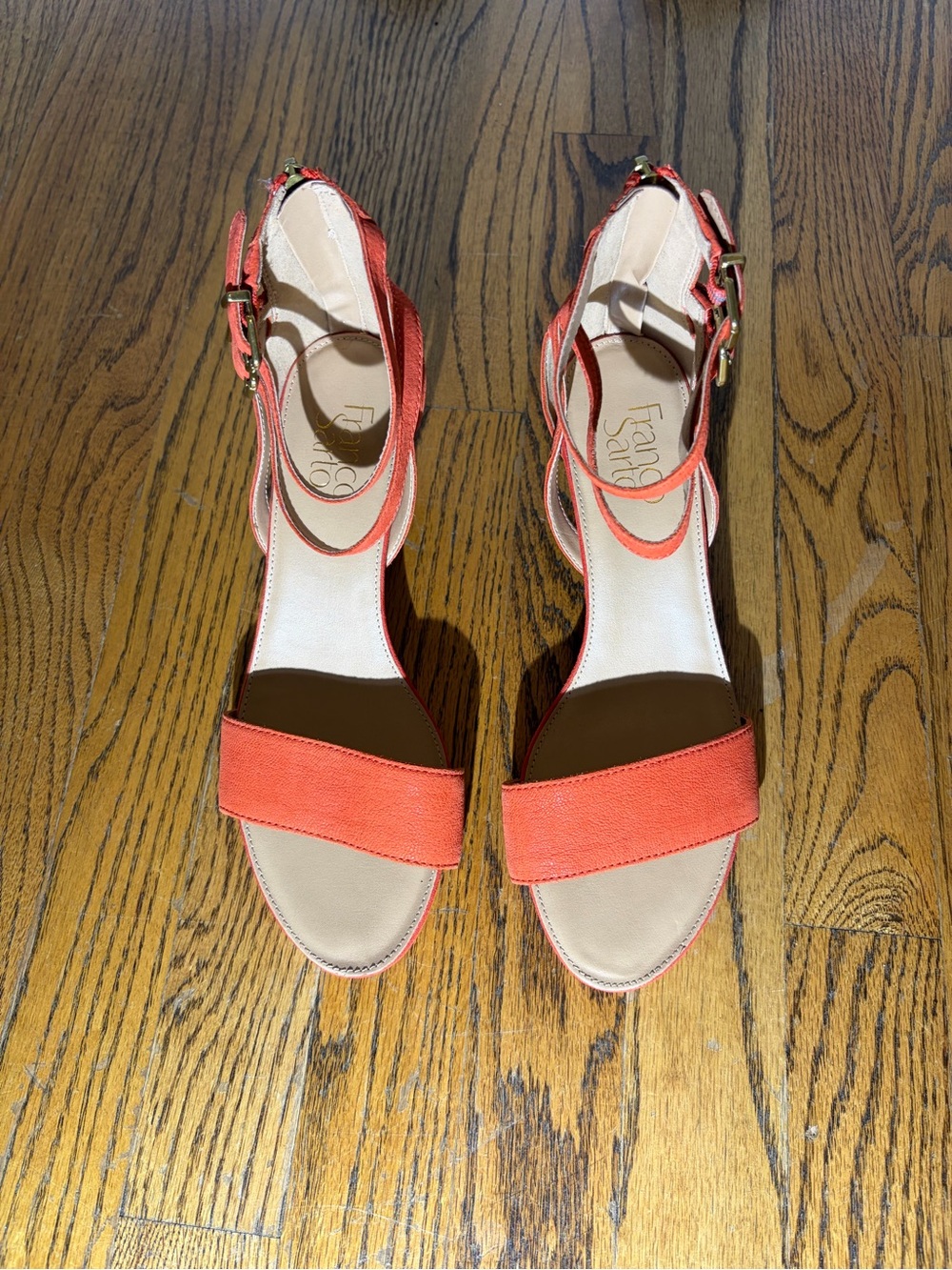 Franco Sarto Danissa Orange Open-Toe Wedge Heels *New*